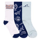 Santa Cruz Tripper Deconstruct Crew Sock 3 Pack White | Blue