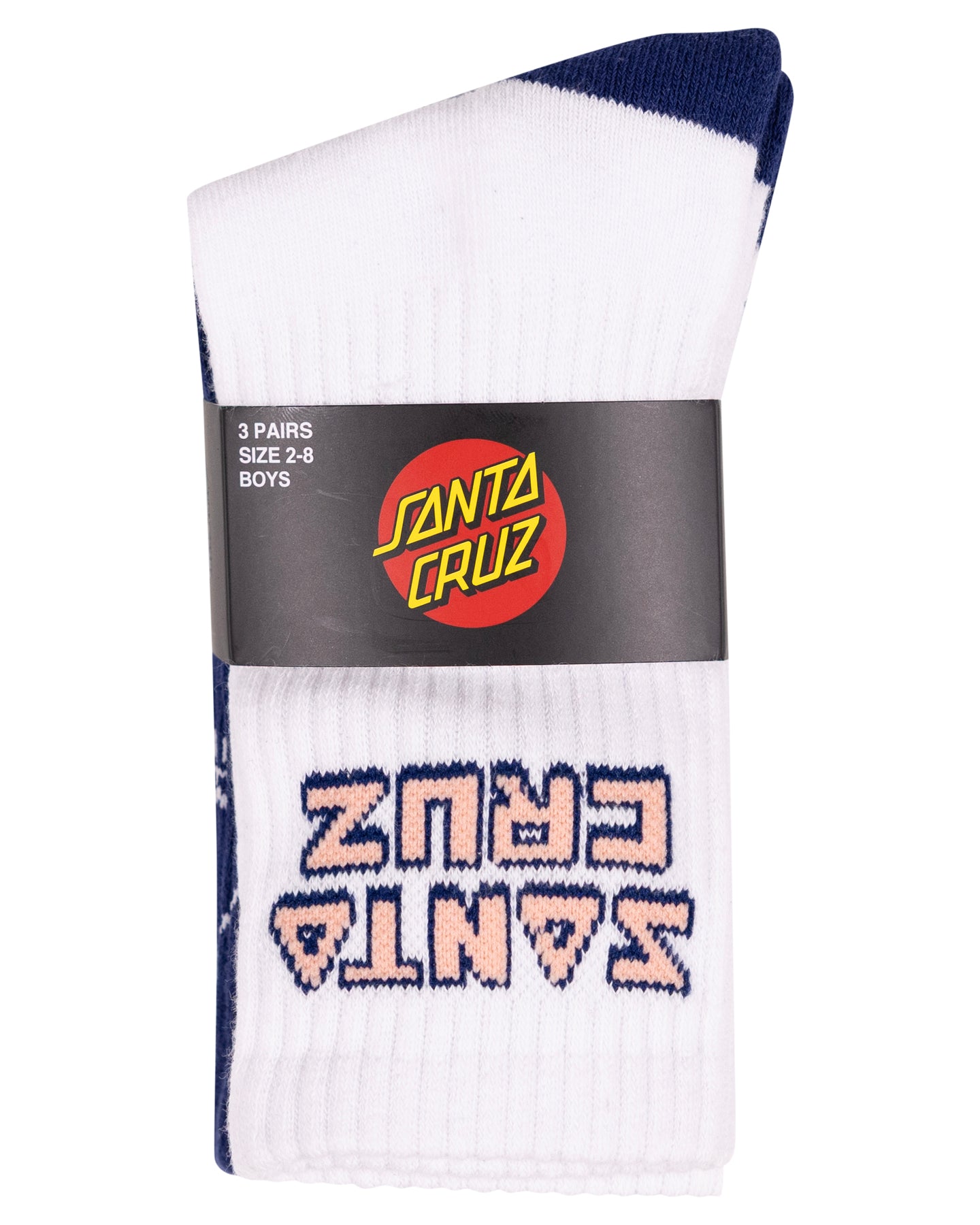 Santa Cruz Tripper Deconstruct Crew Sock 3 Pack White | Blue