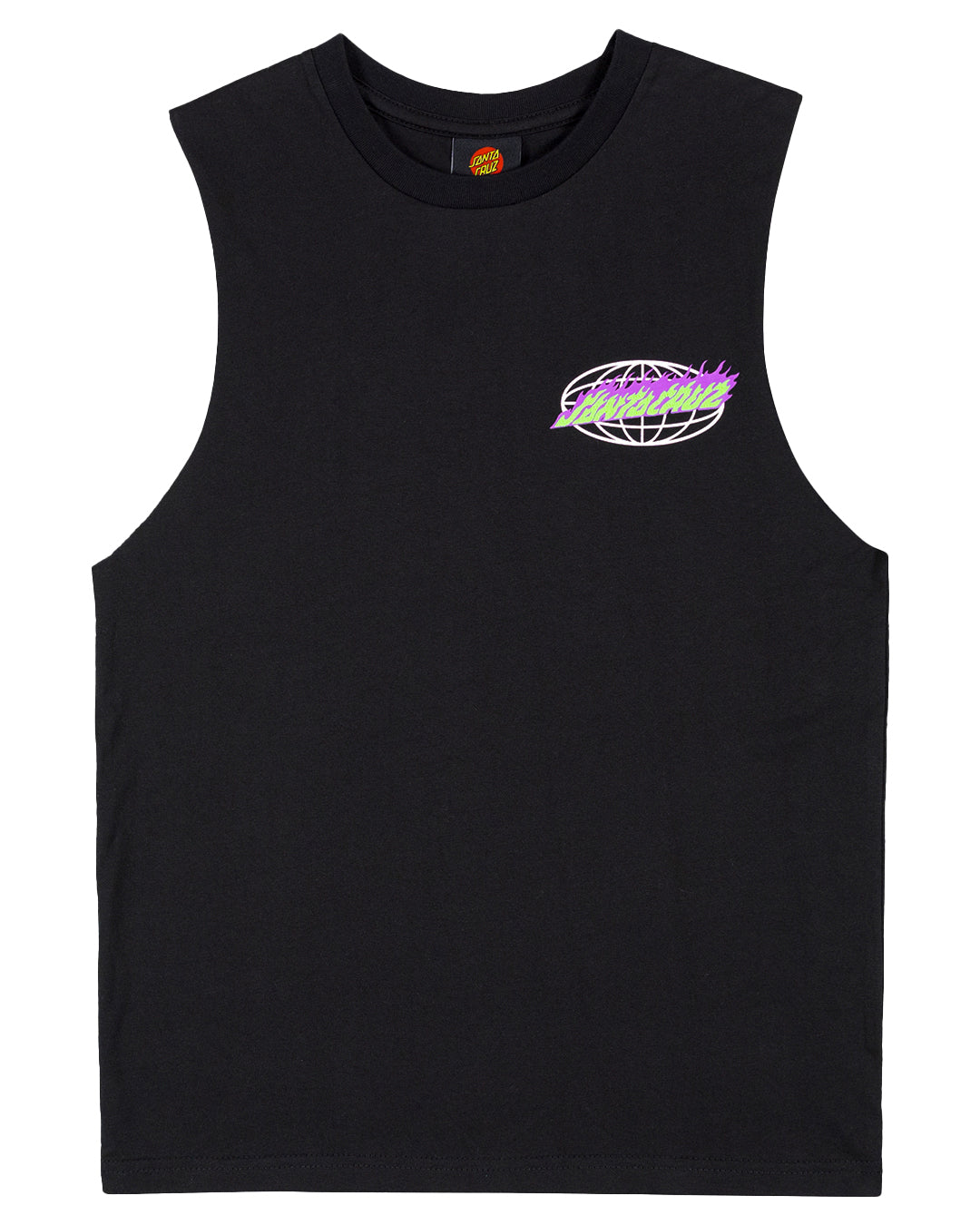 Santa Cruz Global Flame Dot Muscle Tee Black