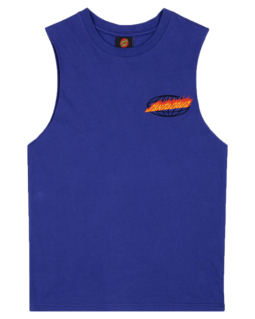 Santa Cruz Global Flame Dot Muscle Tee Dark Blue