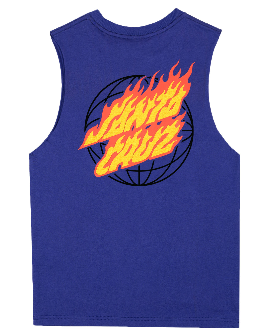 Santa Cruz Global Flame Dot Muscle Tee Dark Blue