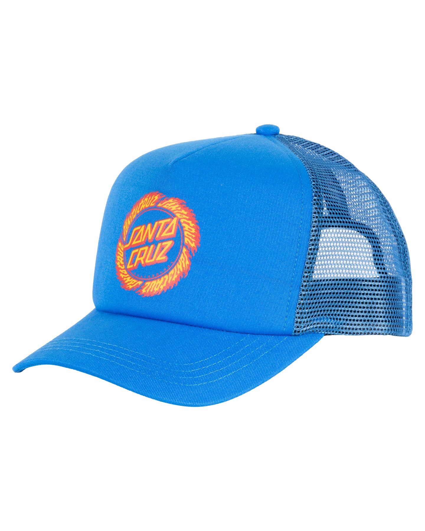 Santa Cruz Flame Ringed Dot Trucker Cap Blue