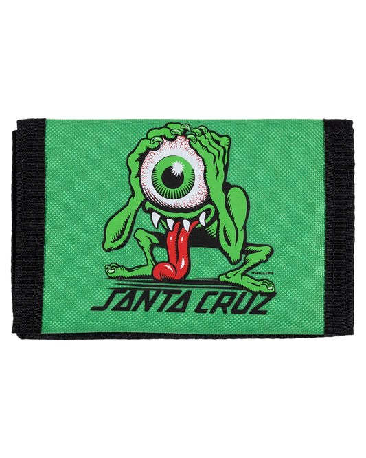 Santa Cruz Eyegore Strip Velcro Wallet Light Green