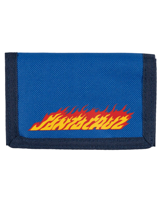 Santa Cruz Flame Ringed Dot Velcro Wallet Blue