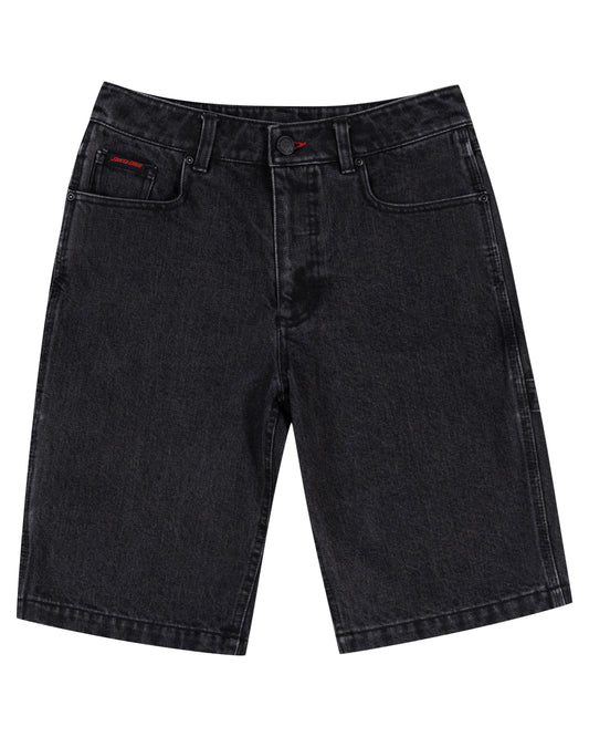 Santa Cruz Crossbone Dot Mono Jean Short Washed Black