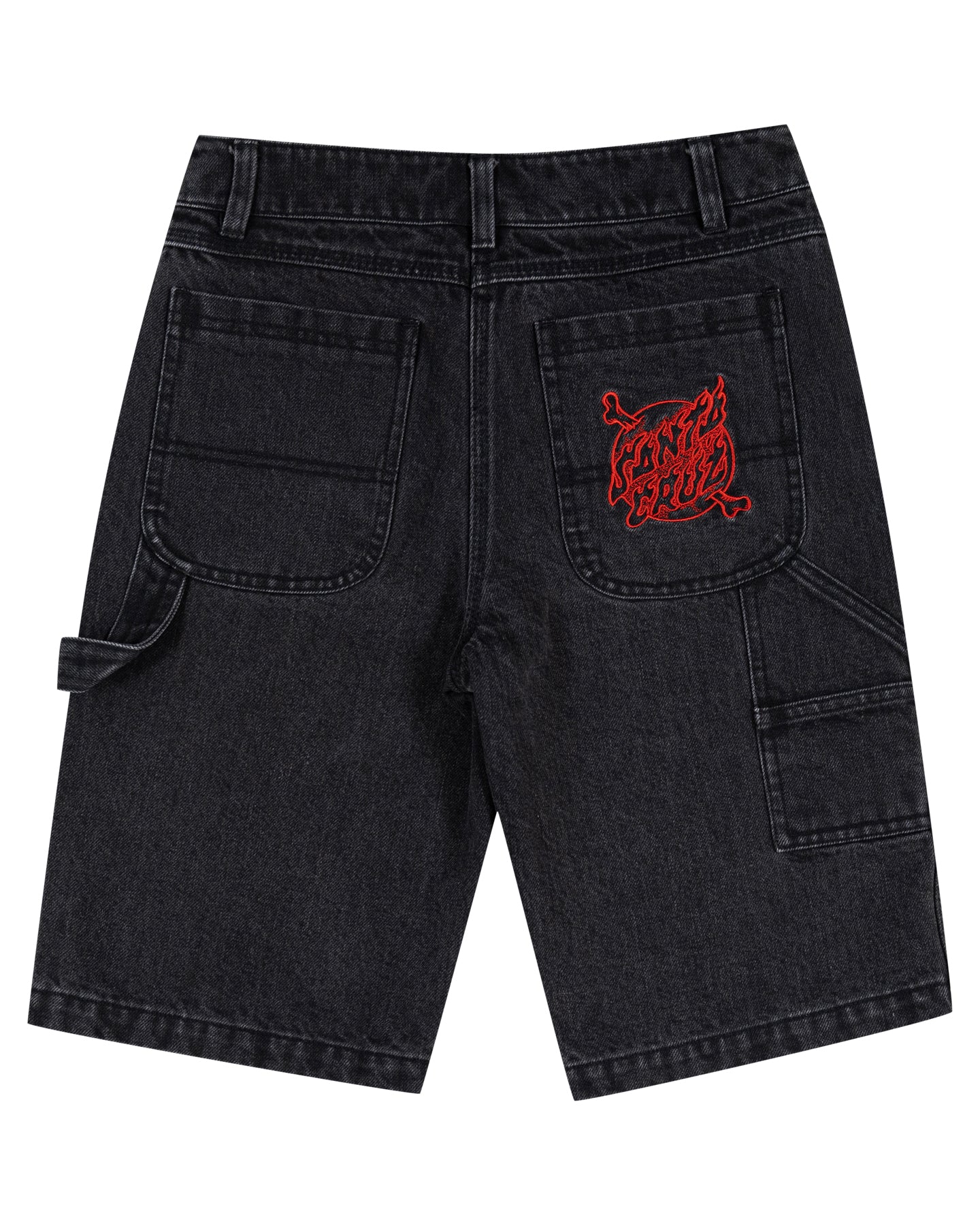 Santa Cruz Crossbone Dot Mono Jean Short Washed Black