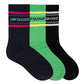 Santa Cruz Multi Split Strip Crew Sock 3 Pack Off Black | Green | Black