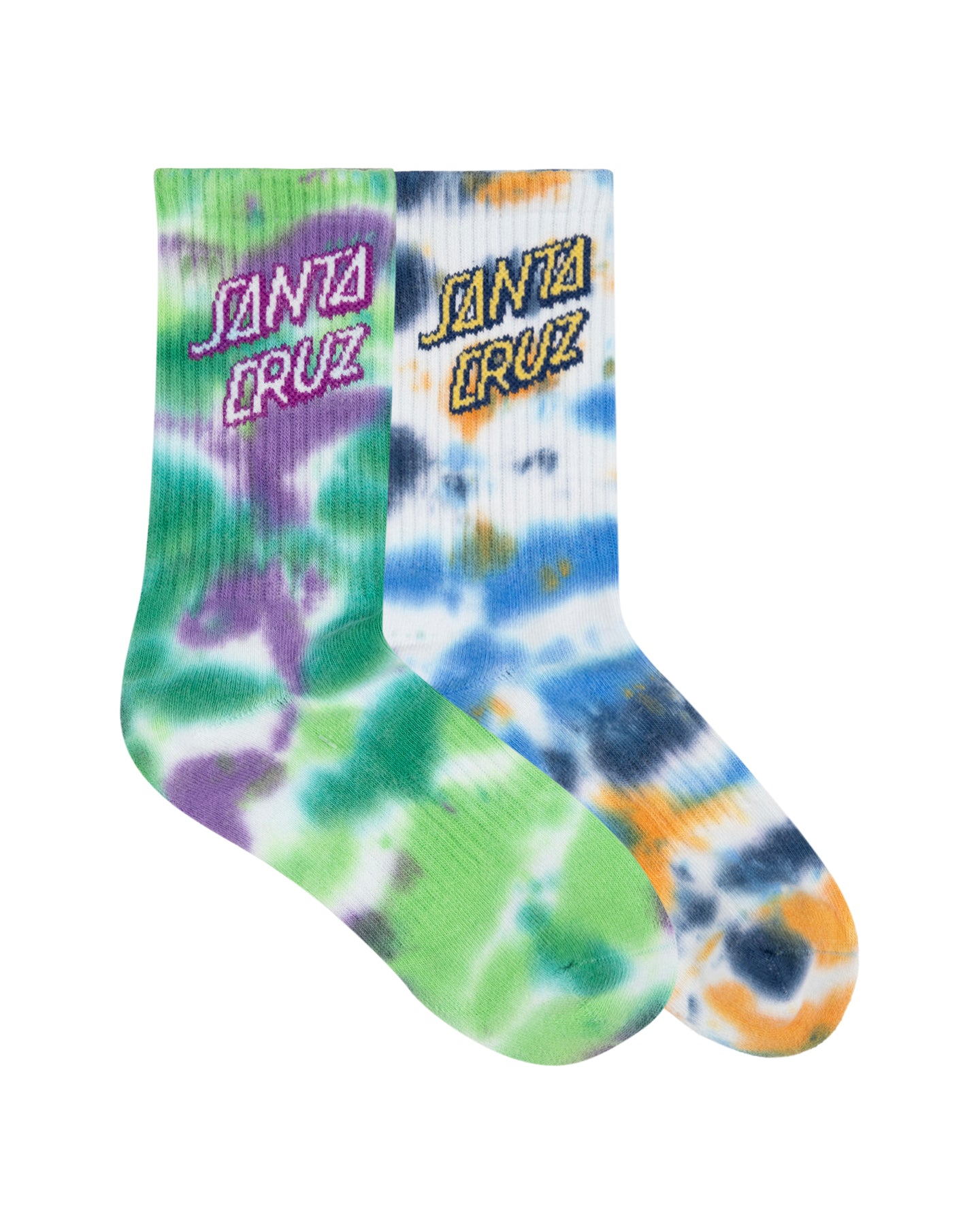 Stack Strip Crew Sock 2 Pack Blue | Light Green Tie Dye