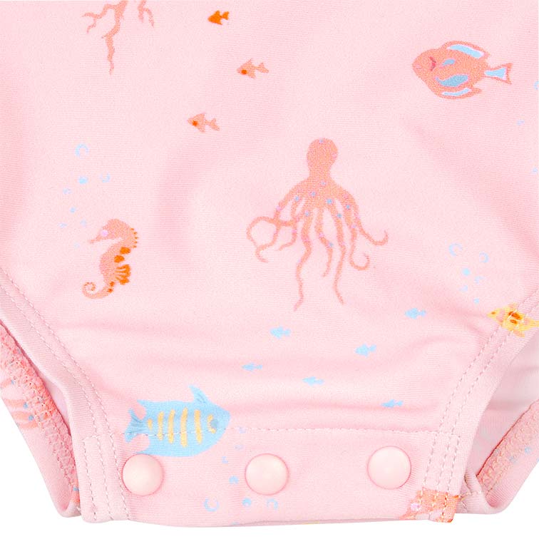 Toshi Swim Onesie Long Sleeve Coral