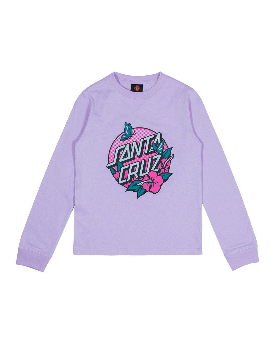 Santa Cruz Take Flight Dot Front LS Tee Lavender