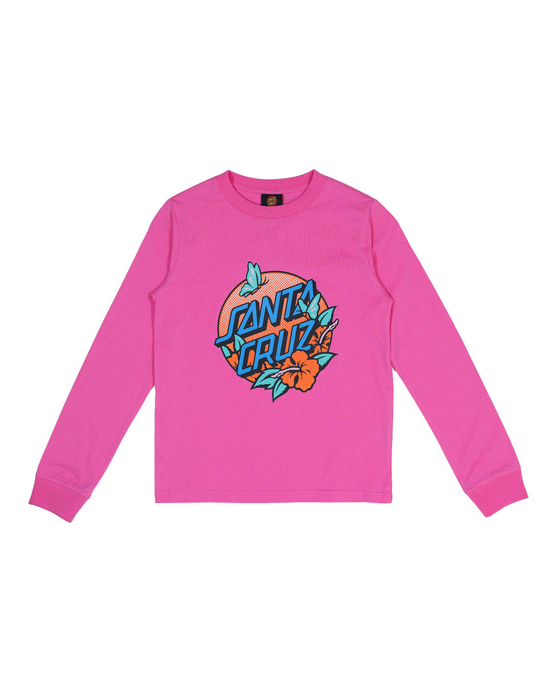 Santa Cruz Take Flight Dot Front LS Tee Pink