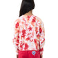 Santa Cruz Free Spirit Floral Stack Front Sweater Pink Coral Tie Dye