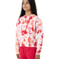 Santa Cruz Free Spirit Floral Stack Front Sweater Pink Coral Tie Dye