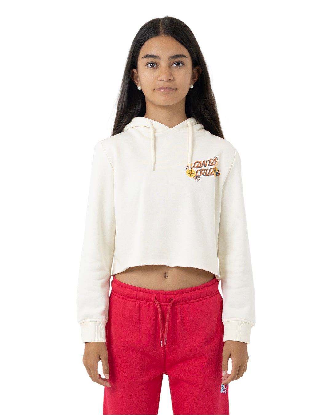Santa Cruz Free Spirit Floral Chest Hoodie Cream