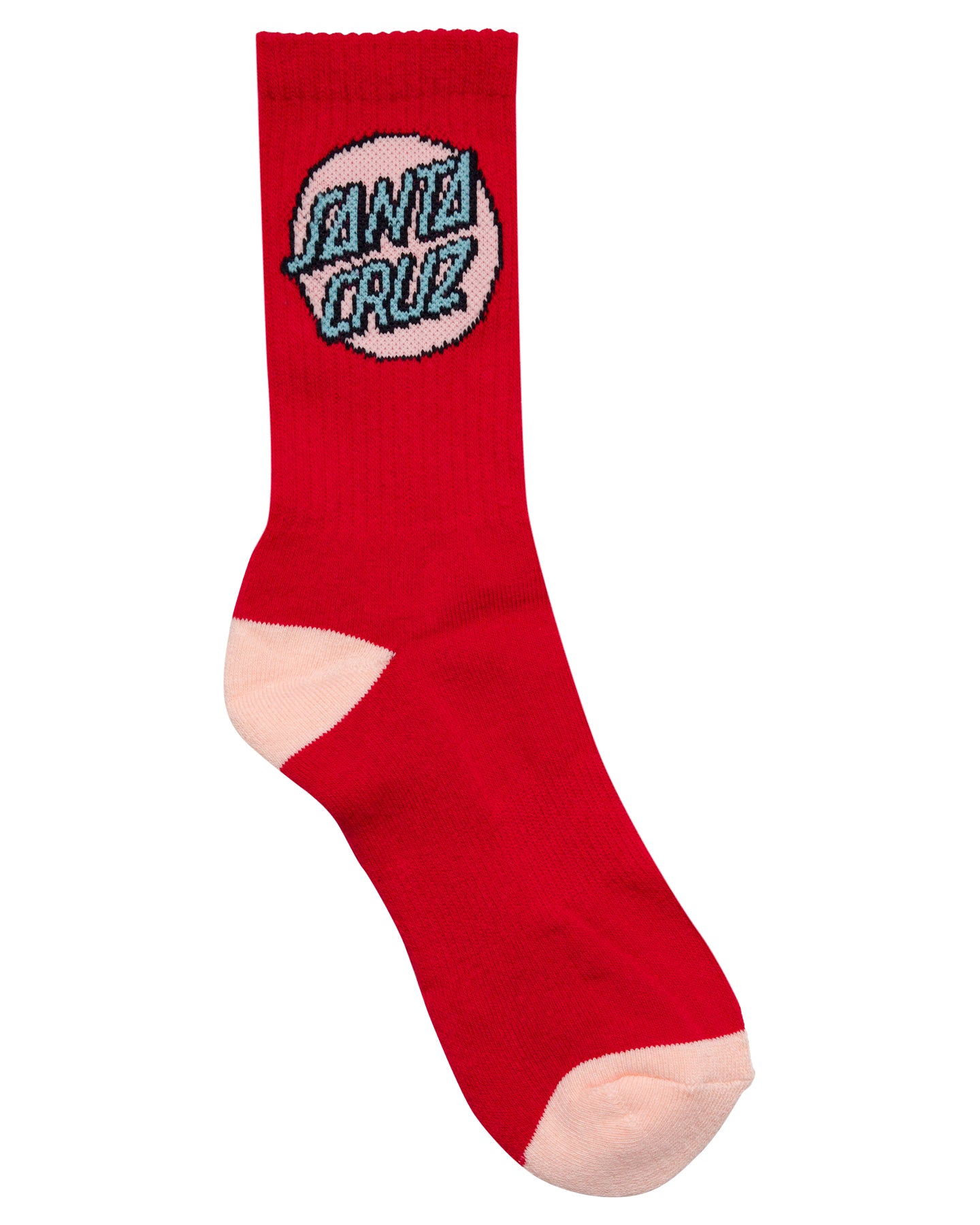 Santa Cruz Other Dot Crew Sock 4pack Rose | White | Turquoise | White