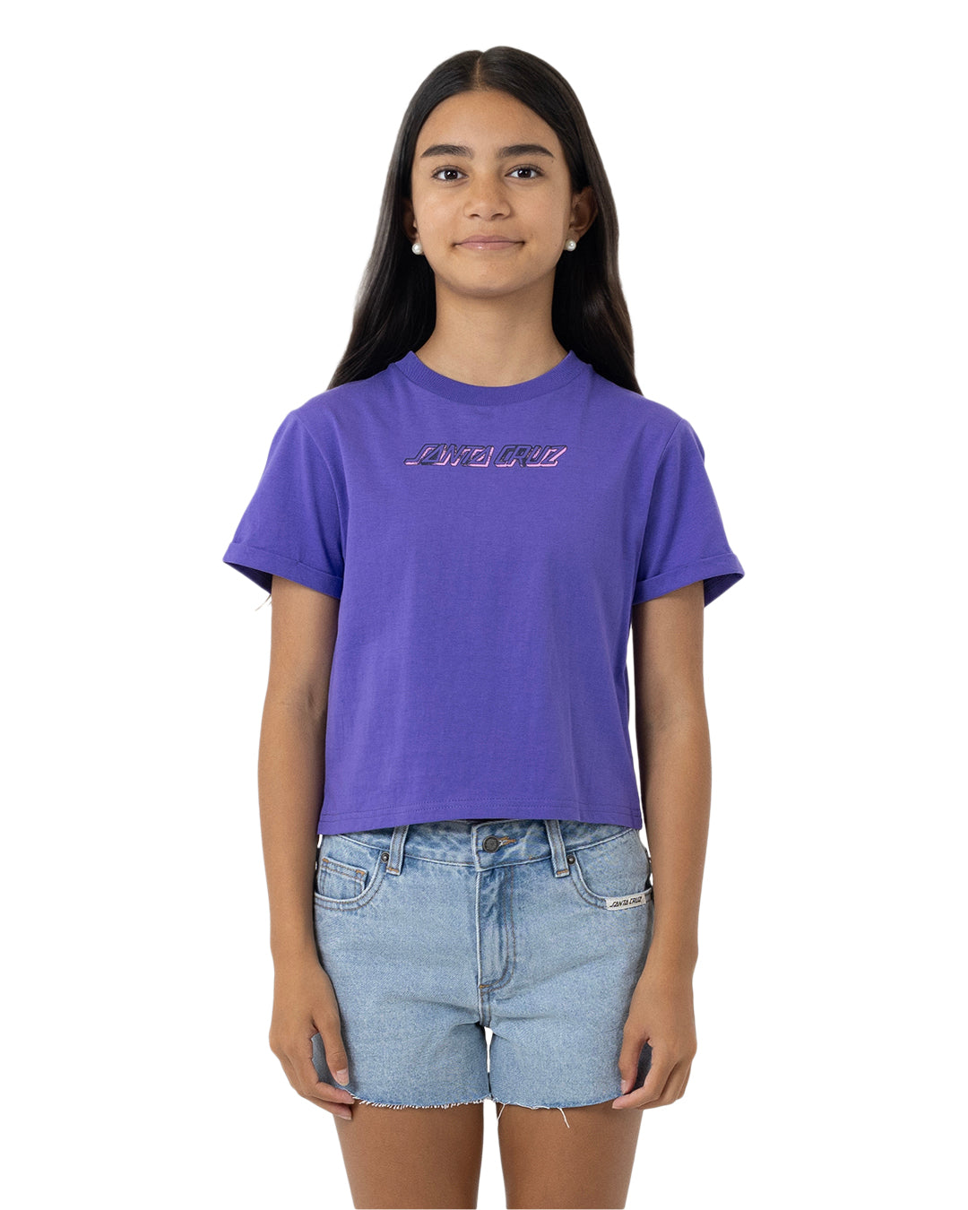 Santa Cruz Seeing Moon Dot Strip Short Sleeve Tee Iris