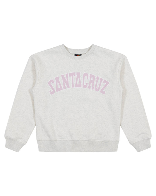 Santa Cruz Collegiate Strip Front Sweater White Marle