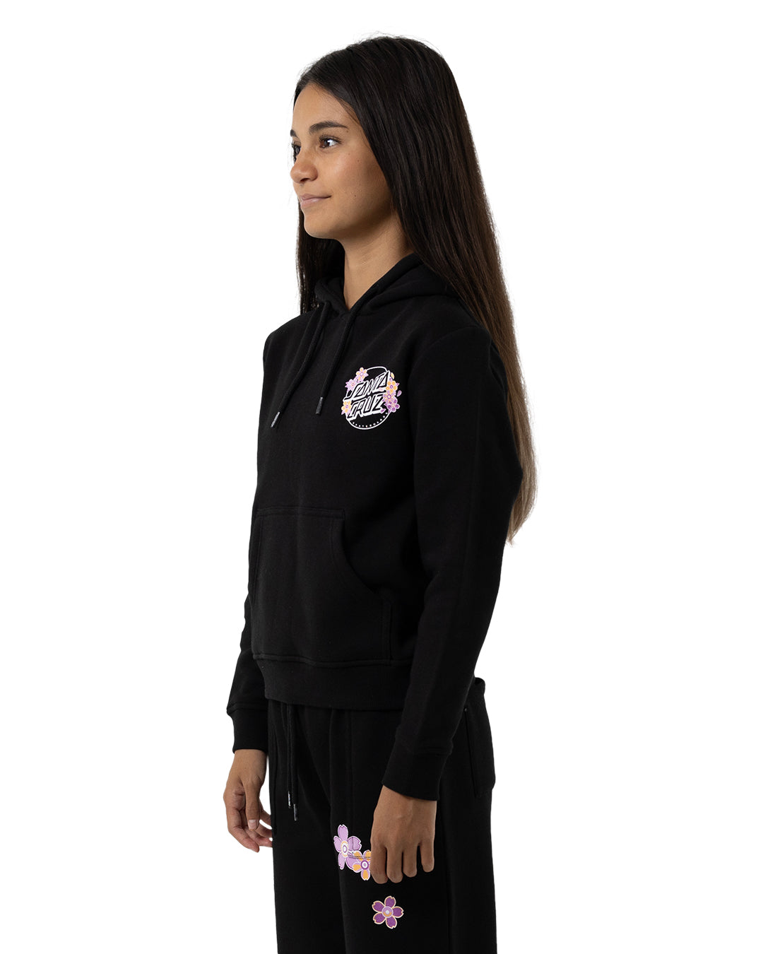 Santa Cruz Os Blooming Stack Dot Chest Hoodie Black