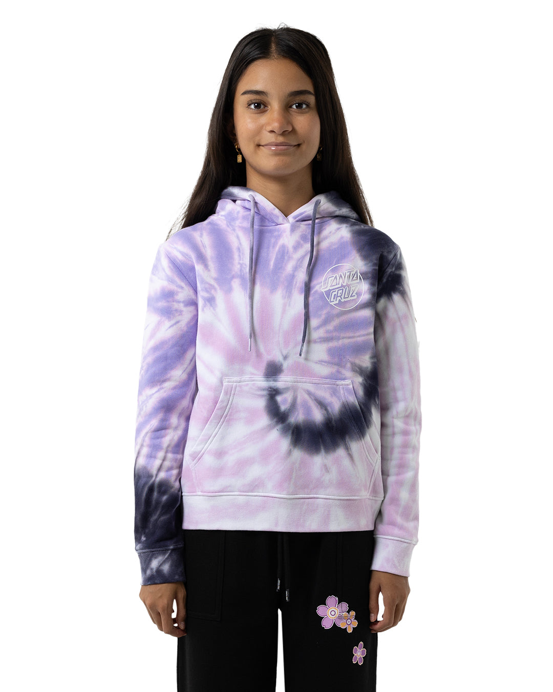 Santa Cruz Opus Dot Chest Hoodie Pink Tie Dye