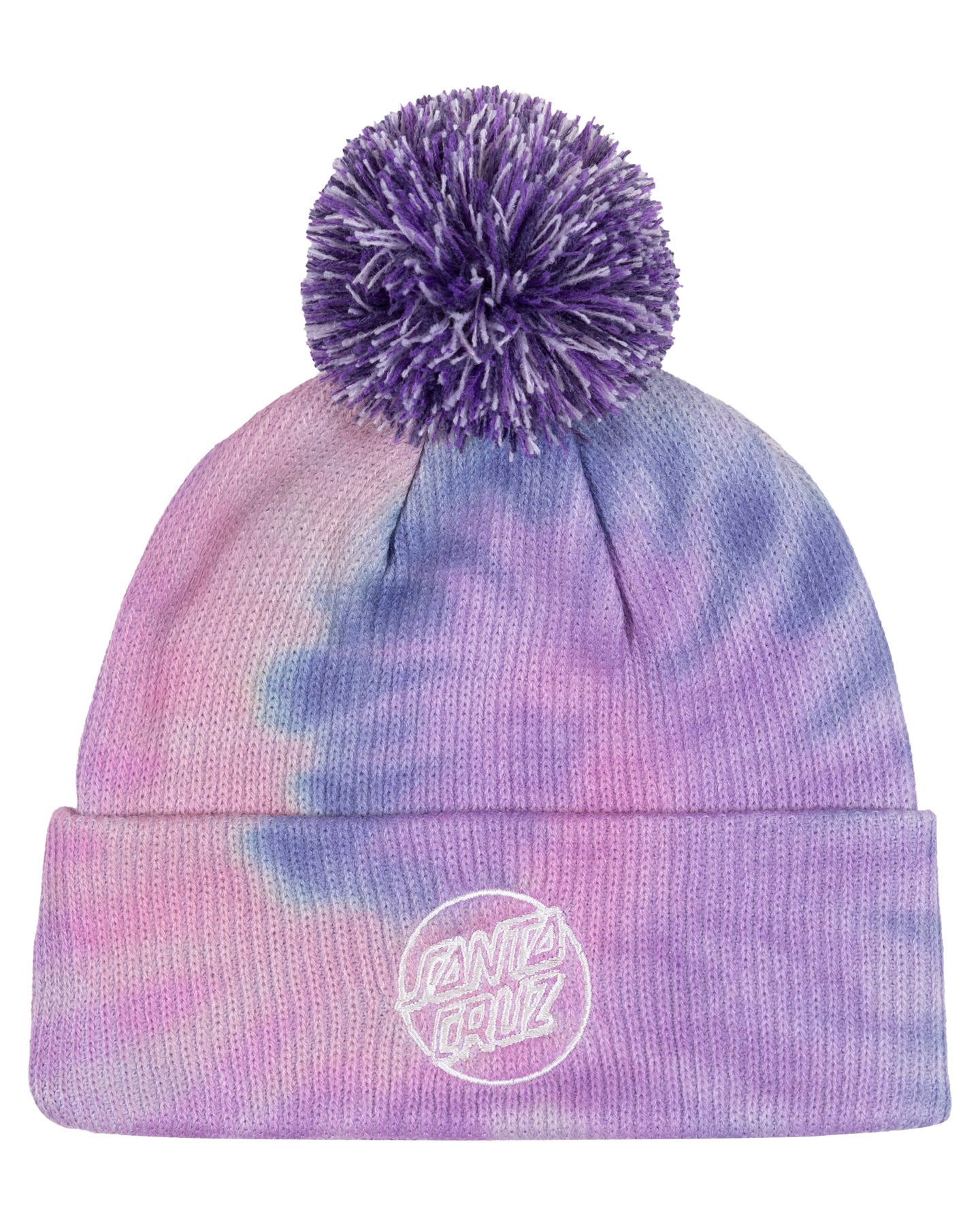 Santa Cruz Opus Dot Bobble Beanie Pink Tie Dye