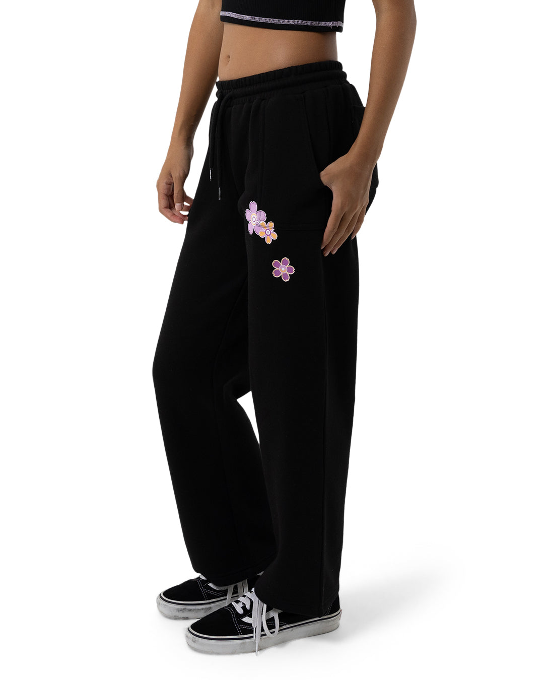 Santa Cruz Blooming Stack Dot Track Pants Black