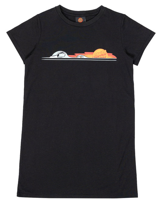 Santa Cruz Sunrise Dot Tee Dress Black