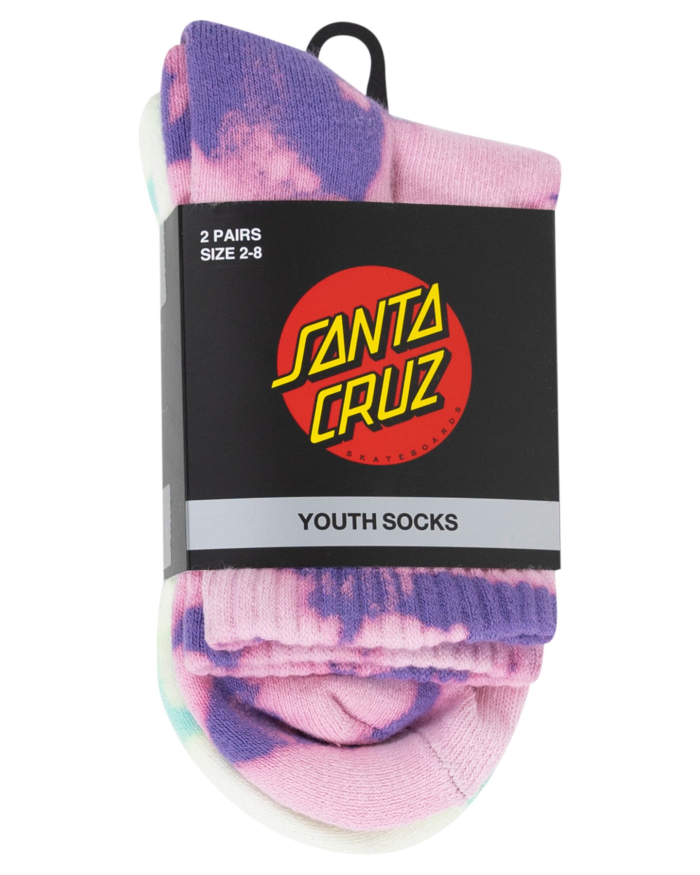 Santa Cruz Other Dot Mid Sock 2 Pack Pale Pink & Light Green Tie Dye