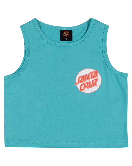 Santa Cruz Other Dot Chest Crop Tank Tee Ocean
