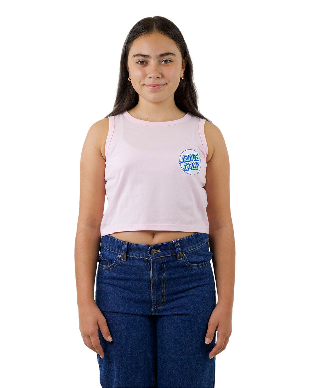 Santa Cruz Other Dot Chest Crop Tank Pale Pink