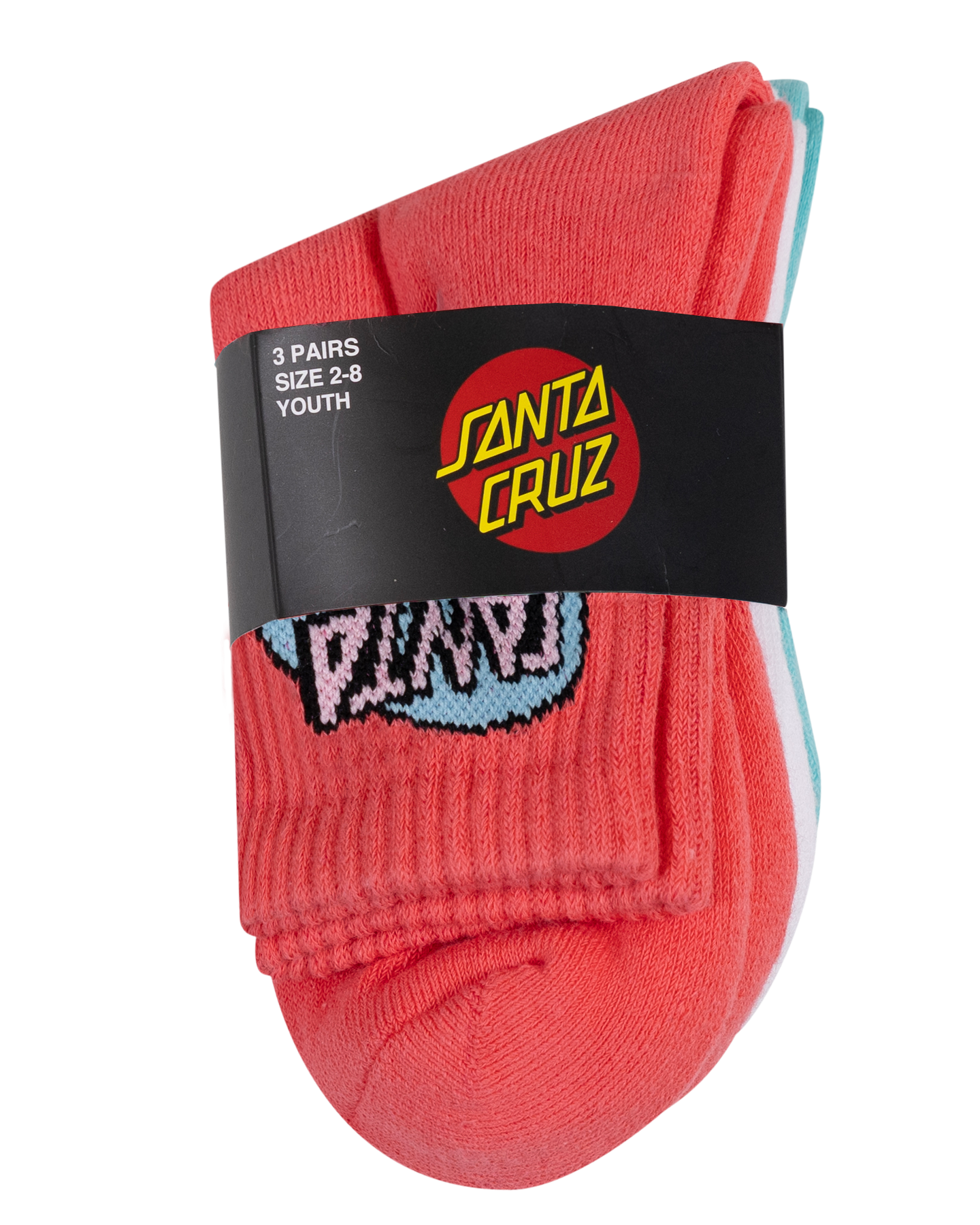 Santa Cruz Oval Dot Mid Sock 3 Pack Rose | White | Ocean