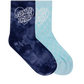 Santa Cruz Heart Dot Hollow Mid Sock 2 Pack Dark Blue Tie Dye | Aqua