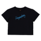 Santa Cruz Winged Moon Strip Centre Short Sleeve Crop Tee Off Black