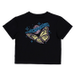 Santa Cruz Winged Moon Strip Centre Short Sleeve Crop Tee Off Black