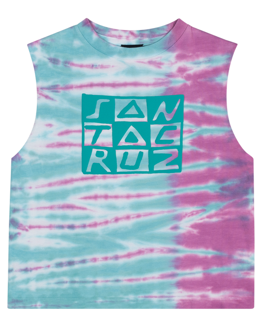 Santa Cruz Checker Block Front Muscle Ocean Tie Dye