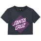 Santa Cruz Solitaire Dot Front Baby Tee Washed Black