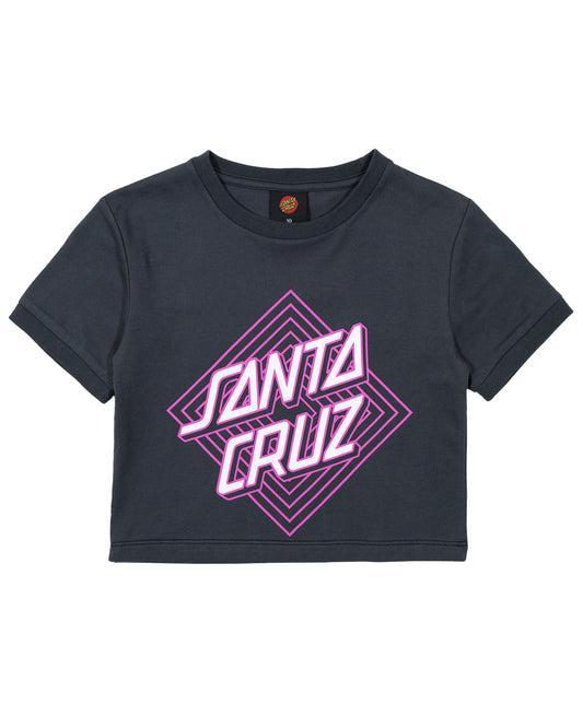 Santa Cruz Solitaire Dot Front Baby Tee Washed Black