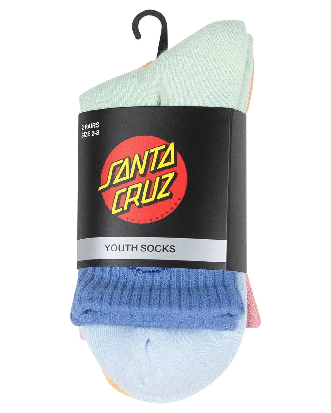 Santa Cruz Opus Dot Mid Sock 2 Pack Blue Tie Dye | Pink Tie Dye