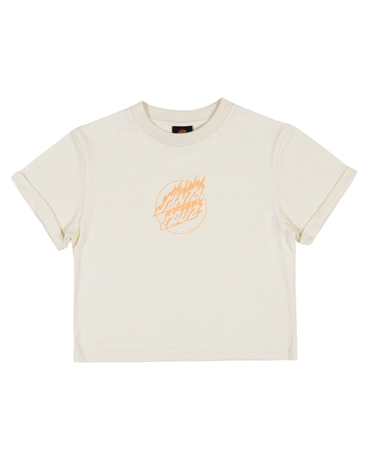 Santa Cruz Flame Dot Mono Front Tee Cream