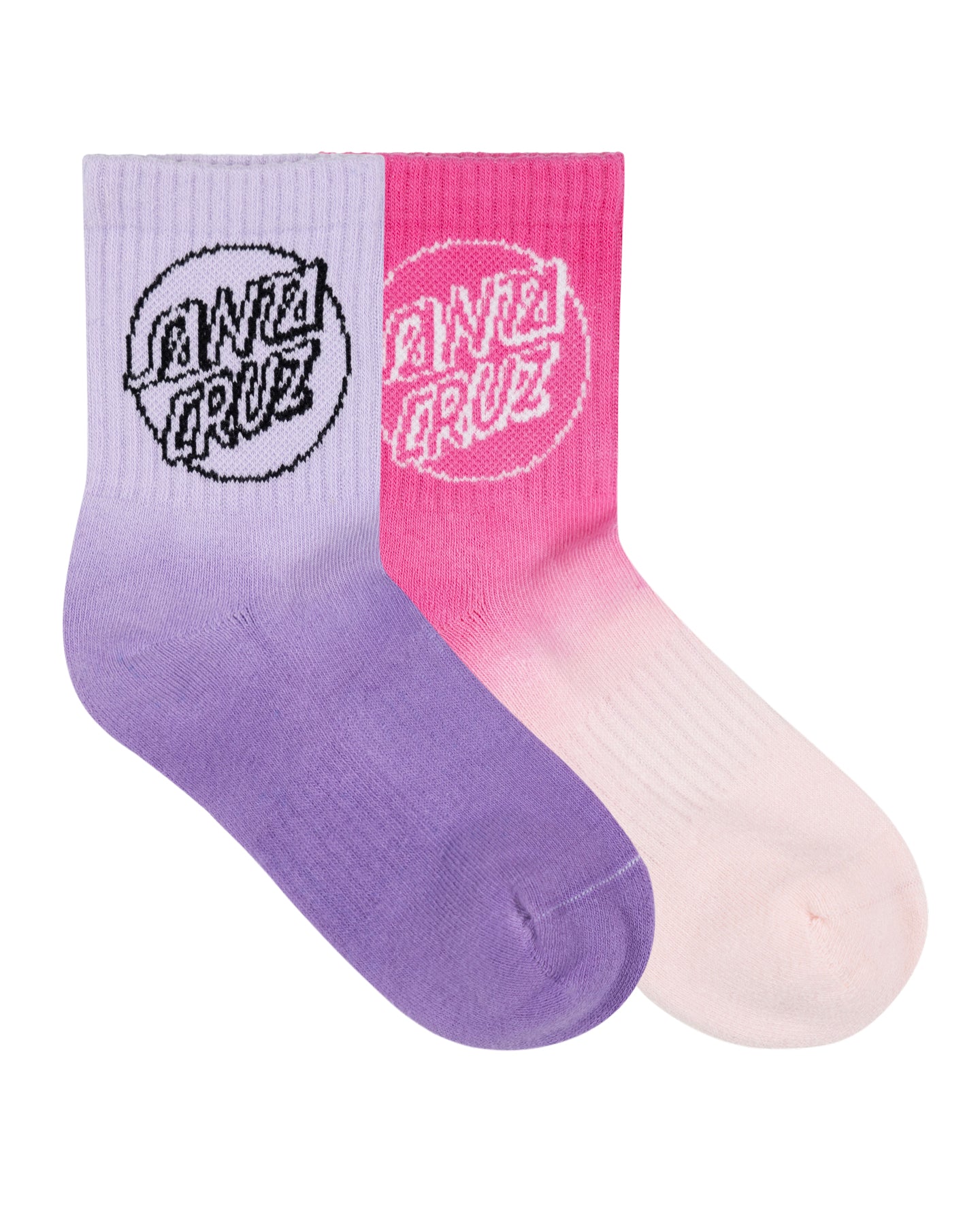 Santa Cruz Opus Dot Mid Sock 2 Pack Lavender | Pink Tie Dye