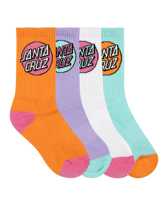 Santa Cruz Other Dot Crew Sock 4 Pack Orange | Lavender | White | Aqua