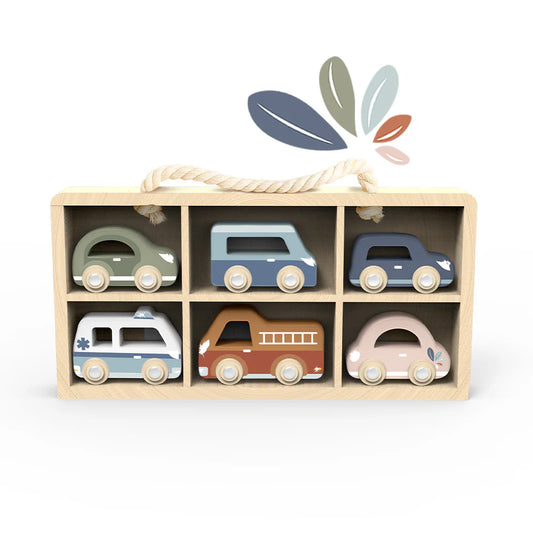 Speedy Monkey Car Display Case with 6 Vehicles