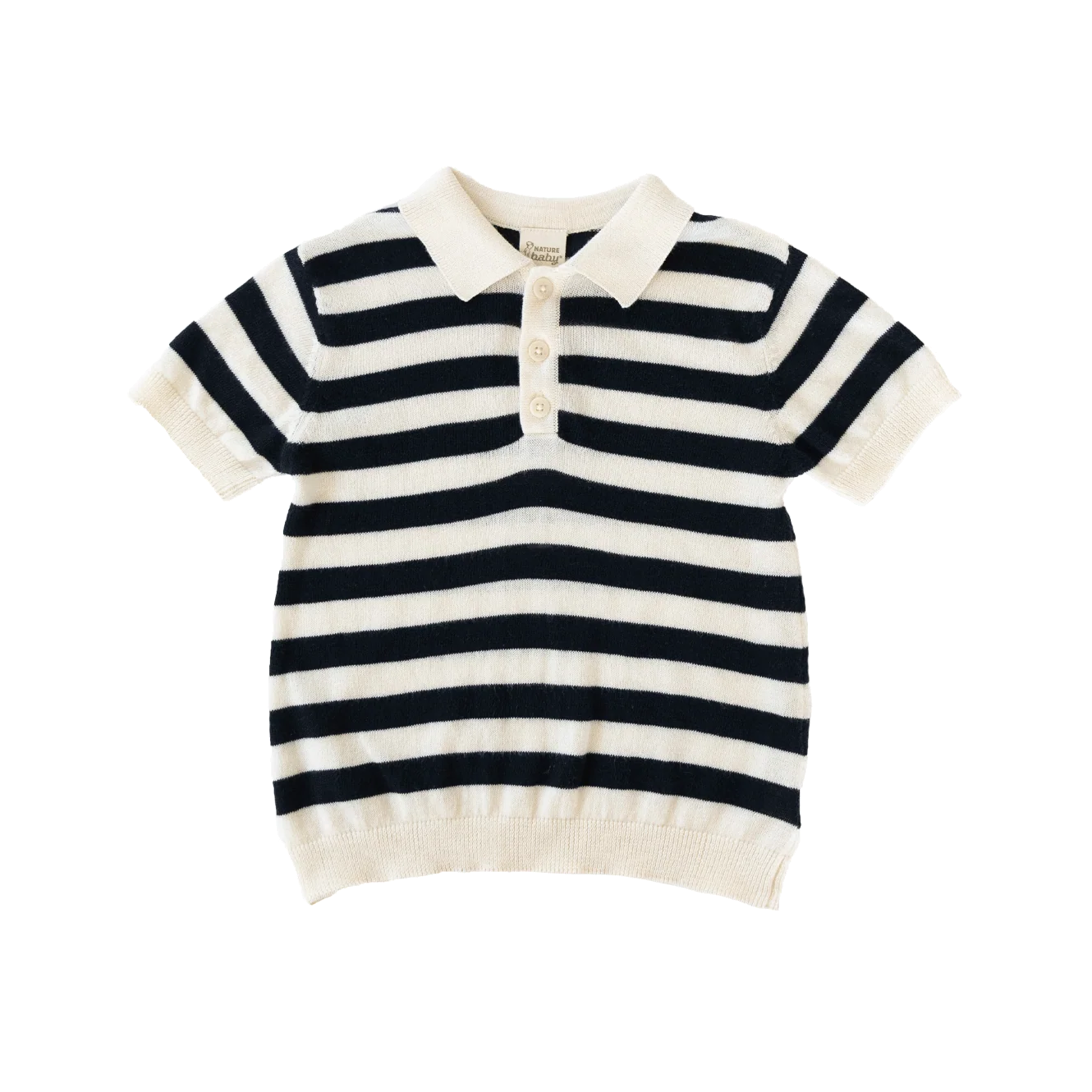 Nature Baby Stevie Polo Navy Bold Stripe