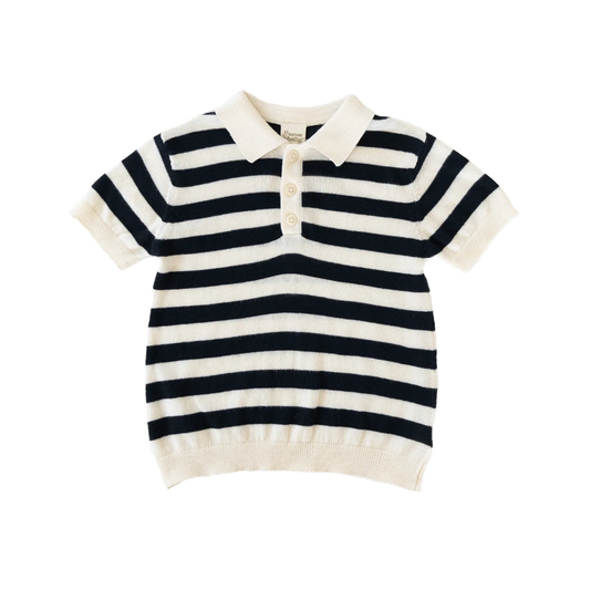 Nature Baby Stevie Polo Navy Bold Stripe