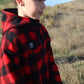 Swanndri Kid's Crooked River Wool Hoodie Red/Black Check