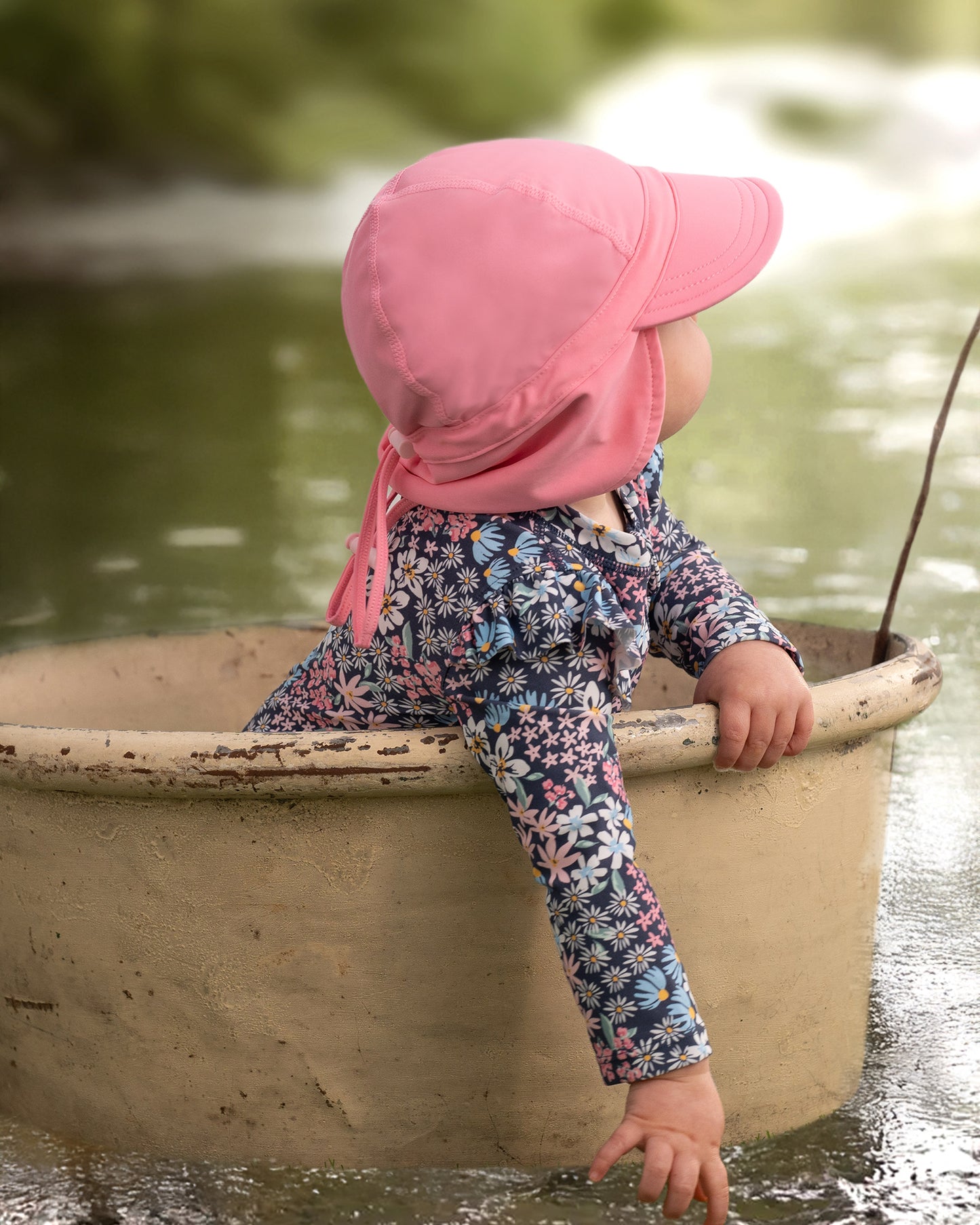 Toshi Baby Swim Long Sleeve Rashie Ripple Wattle Dusk