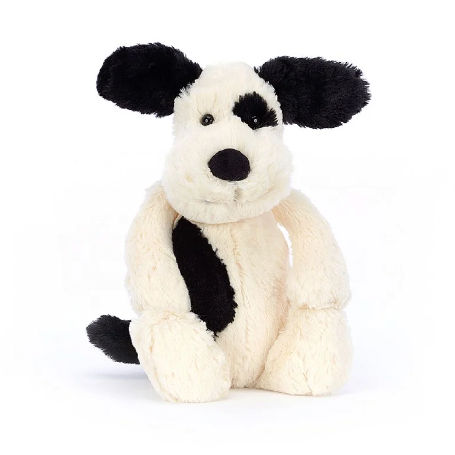 Jellycat Bashful Black & Cream Puppy Medium