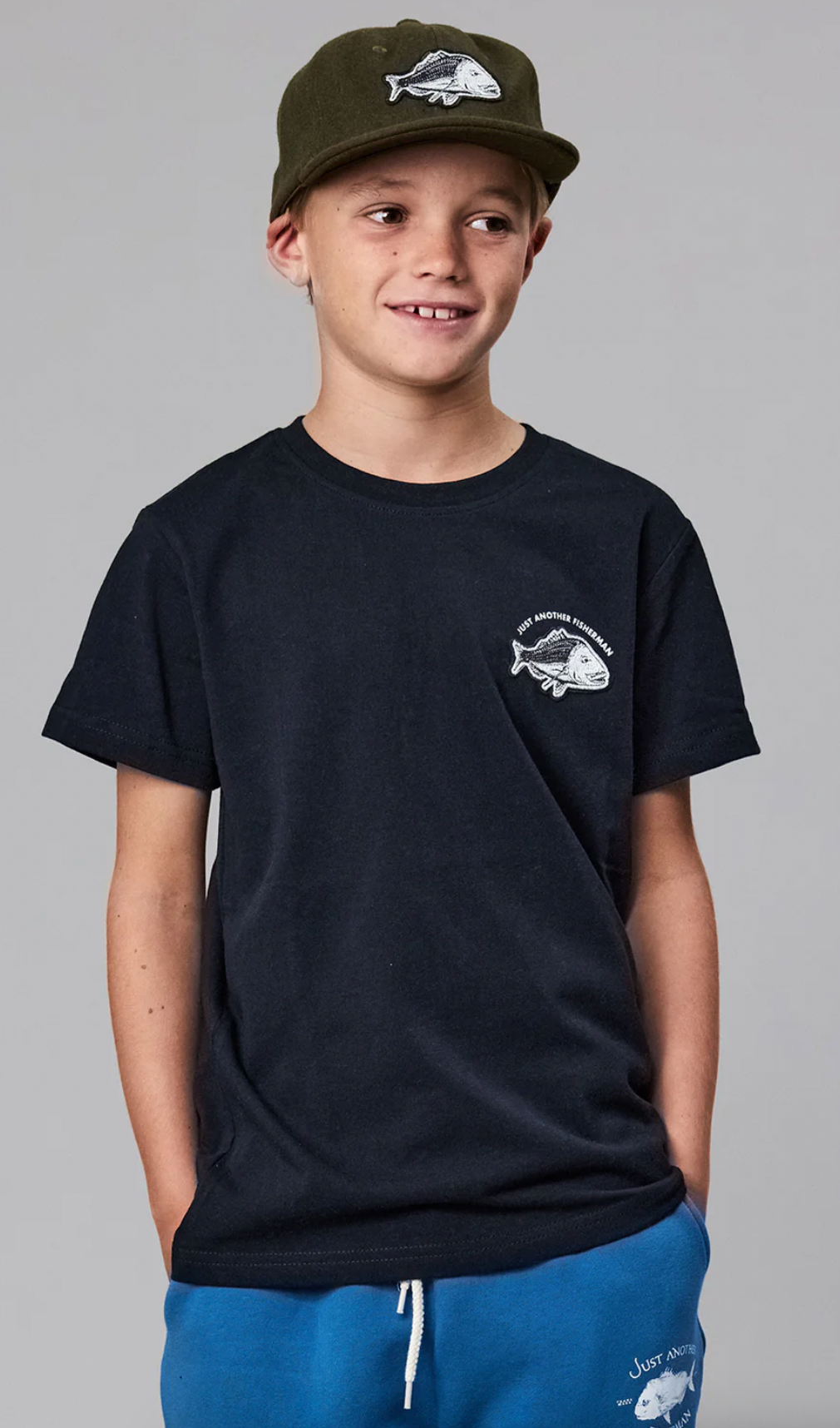 Just Another Fisherman Mini Snaps Tee Black