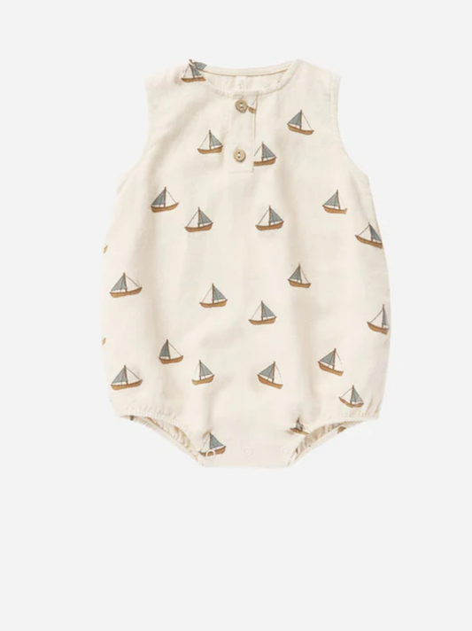 Rylee & Cru Beau Romper Sailboats