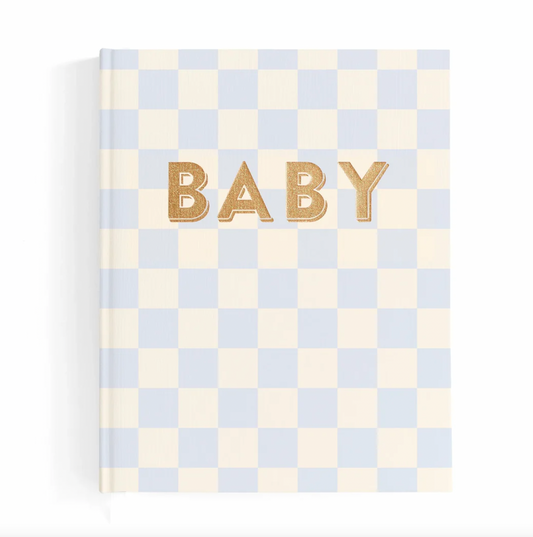 Baby Book Blue Check