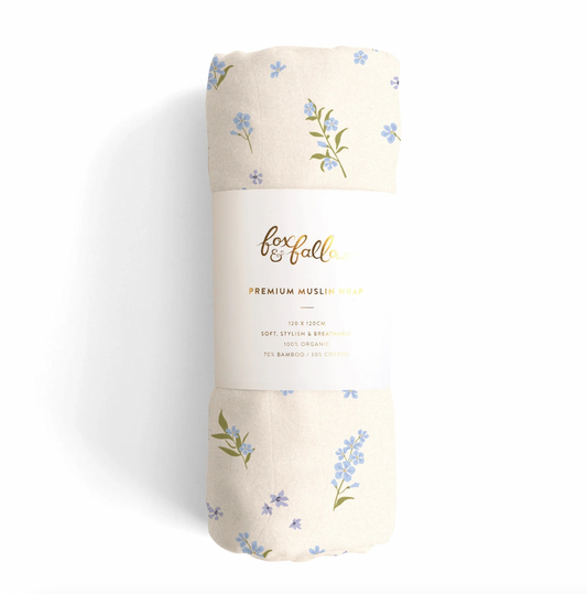 Fox & Fallow Forget-Me-Not Organic Muslin Wrap